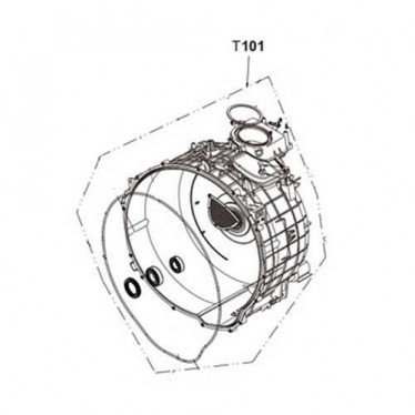 Бак (напівбак, задня частина бака) в зборі для пральної машини Hisense HK2293635